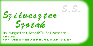 szilveszter szotak business card